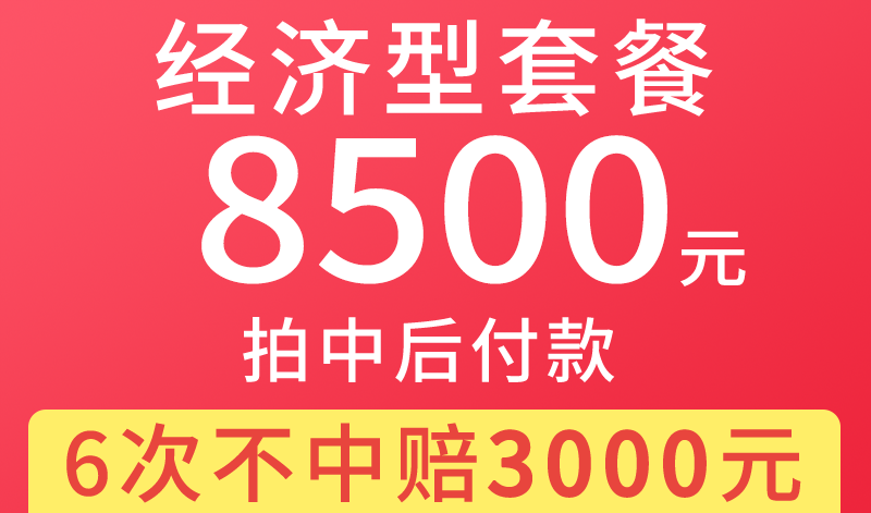 沪牌代拍价格8500元,最高赔付3000元