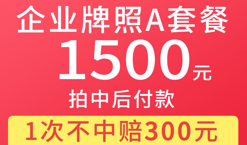 沪牌代拍价格【企业牌照A套餐】1500元