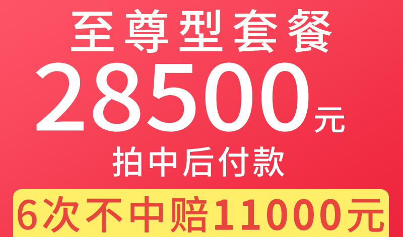 沪牌代拍价格28500元,最高赔付11000元